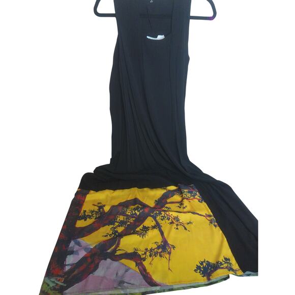 Artista Budapest Handmade Designer Sleeveless Graphic Maxi Dress Size Large - Picture 12 of 13